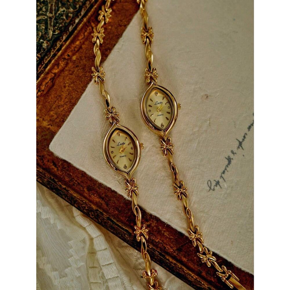 Gold French Vintage Style Unique Dainty Women’s Wrist Watch Trendy Cute Gift - Picture 4 of 10